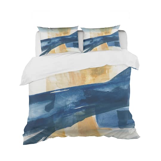 Designart 'Indigo Panel III' Geometric Bedding Set - Duvet Cover & Shams